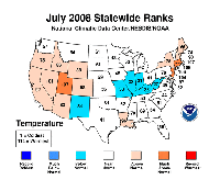 July 2008 Statewide Temperature Ranks.